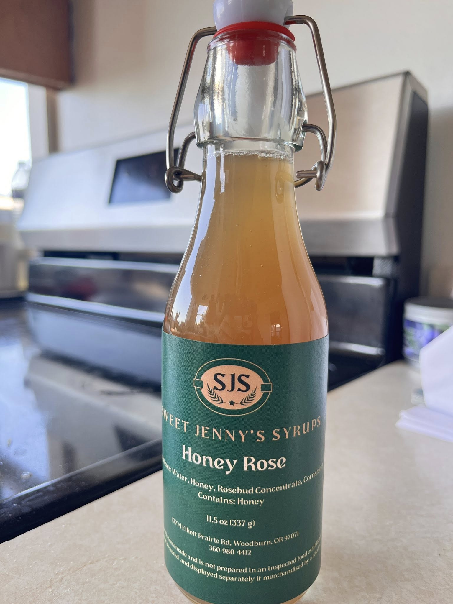Honey Rose syrup bottle